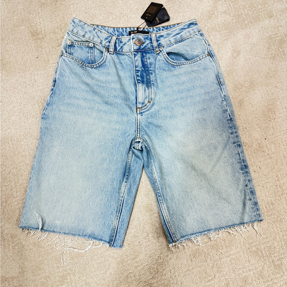 Maje Light Blue Denim Shorts